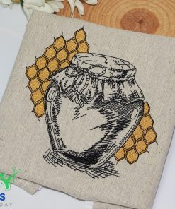 Honey Comb Jar 316 Embroidery Design