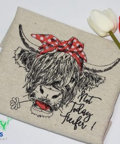 Highland Heifer Cow Embroidery Design