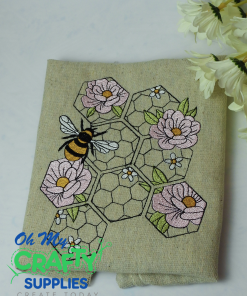Floral Bee Combs Embroidery Design