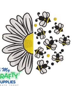 Daisy Bees 311 Embroidery Design