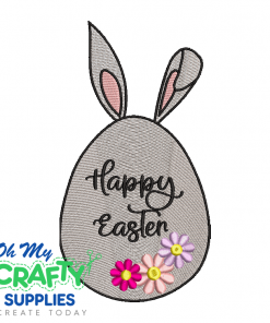 Happy Easter Bunny Egg 328 Embroidery Design