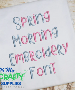 Spring Morning Embroidery Font (BX Included)