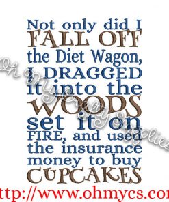 Diet Wagon Embroidery Design