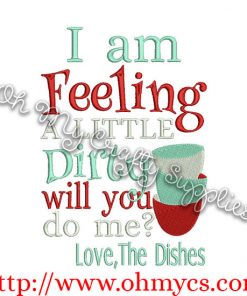 Dirty Dishes Embroidery Design