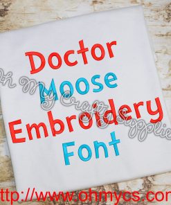 Doctor Moose Embroidery Font (BX Included)