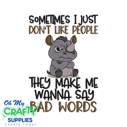 Don't Like People 25 Embroidery Design