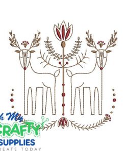 Double Deer Artwork Embroidery Design