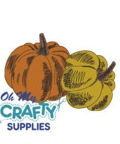 Double Pumpkin Sketch 91121 Embroidery Design