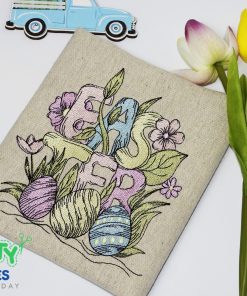 Easter Sketch Eggs Embroidery Design