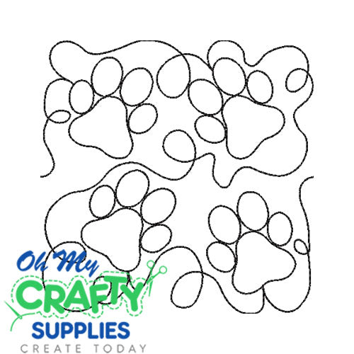 Edge to Edge Paw Prints Embroidery Design (E2E)
