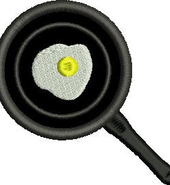 Egg Pan Applique Embroidery Design