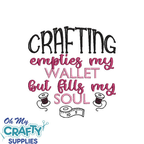 Empties my wallet Embroidery Design