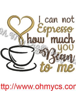 Espresso Bean Embroidery Design