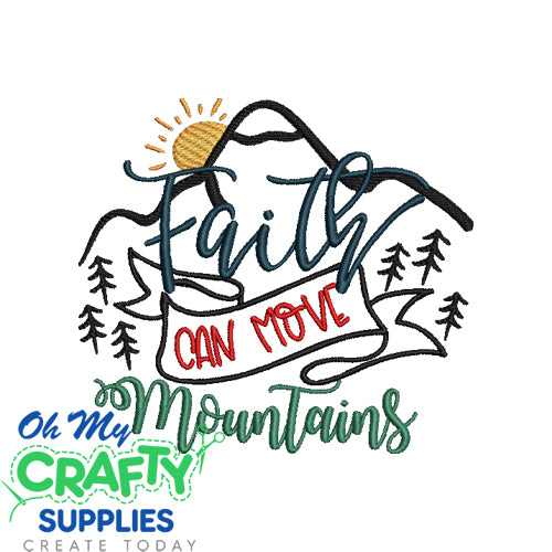 Faith can move mountains scenic Embroidery Design