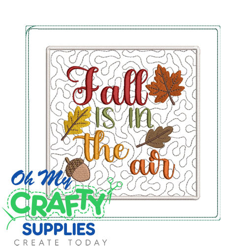 Fall Air Potholder Embroidery Design (AB)