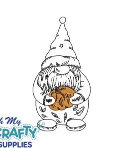 Fall Gnome Sketch 723 Embroidery Design
