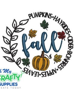 Fall Words 79 Embroidery Design