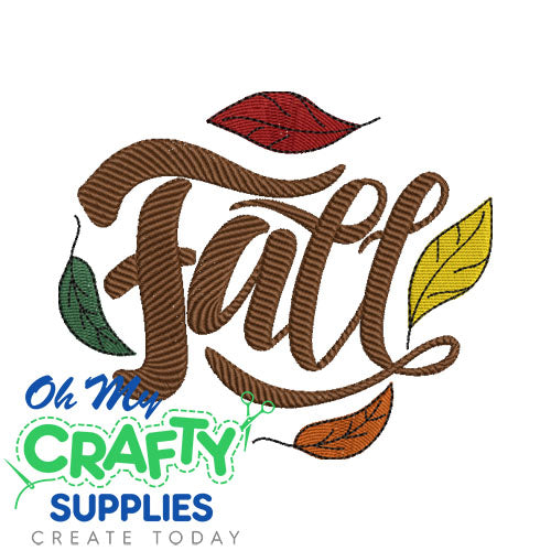 Fall with Leaves 92023 Embroidery Design
