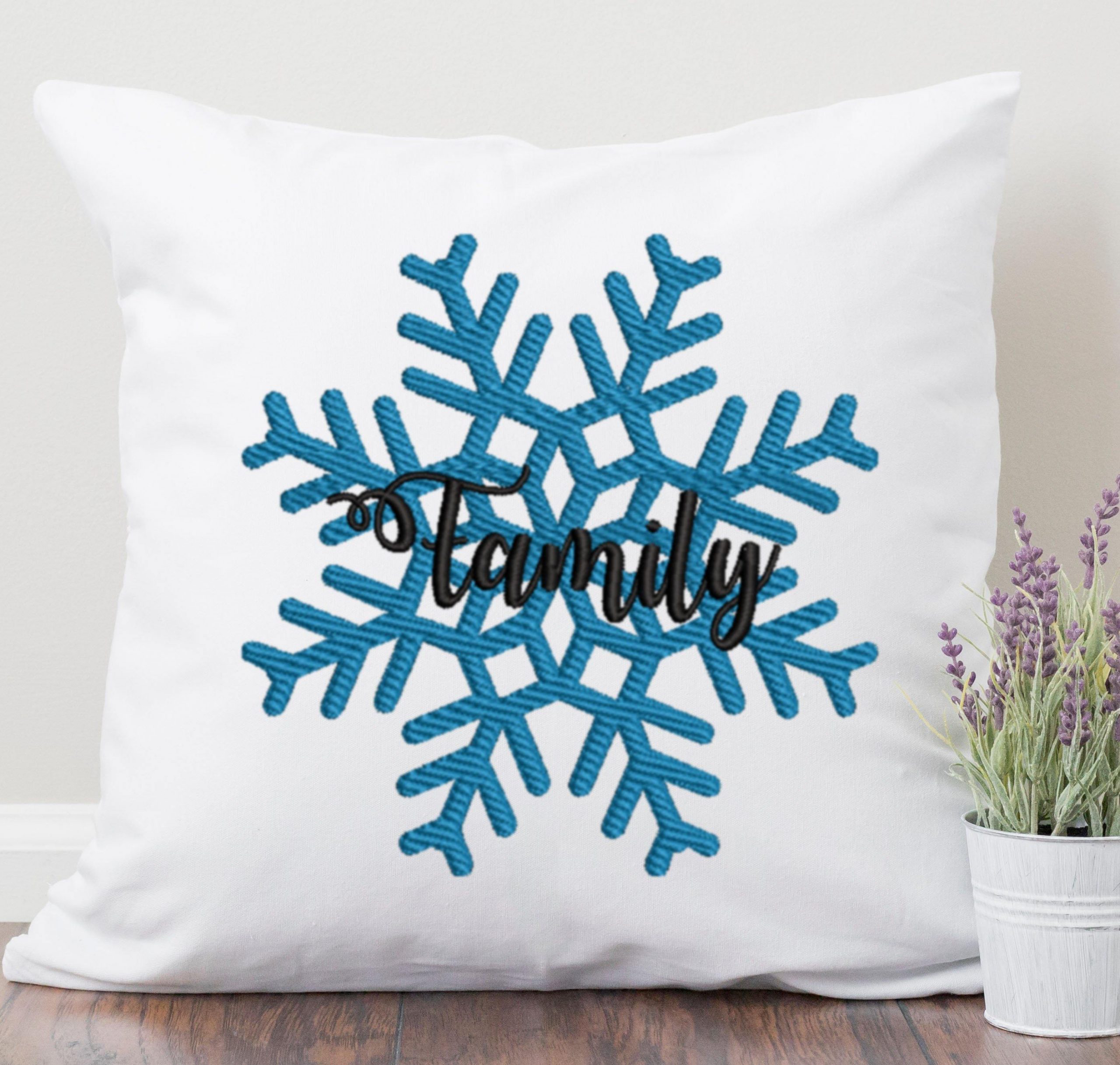 Family Snowflake Embroidery Design