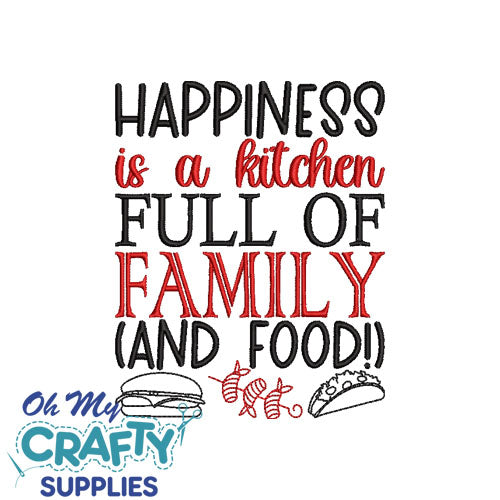 Family and Food Embroidery Design