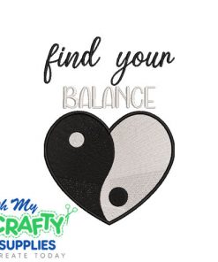 Find your balance Embroidery Design