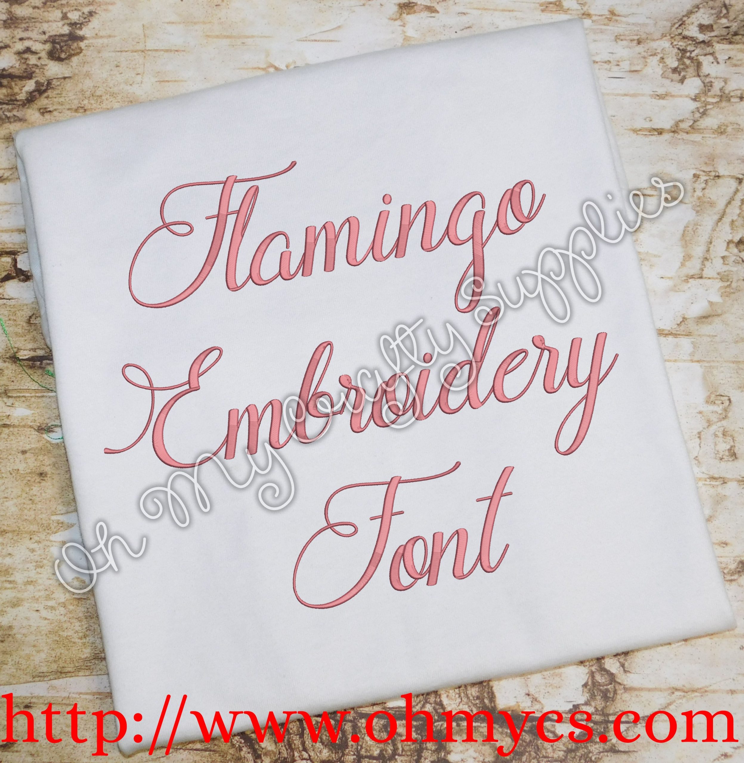 Flamingo Embroidery Font (BX Included)