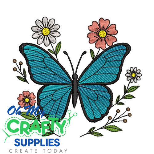 Floral Blended Butterfly 2025 Embroidery Design