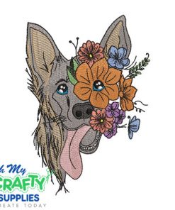 Floral Dog 81723 Embroidery Design