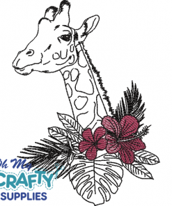 Floral Giraffe 42922 Embroidery Design