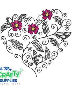 Floral Heart Vine 518 Embroidery Design