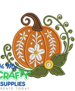 Floral Pumpkin Vine 24 Embroidery Design