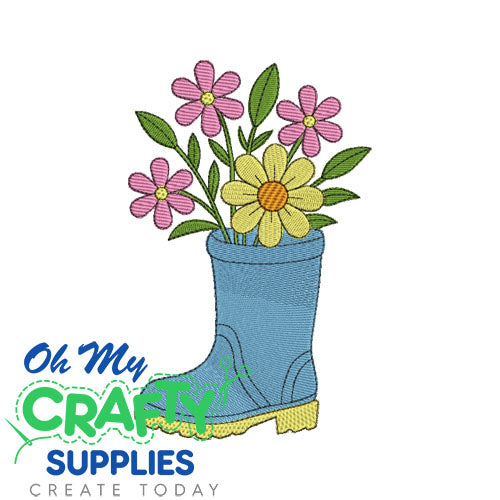 Floral Rain boot 2025 Embroidery Design