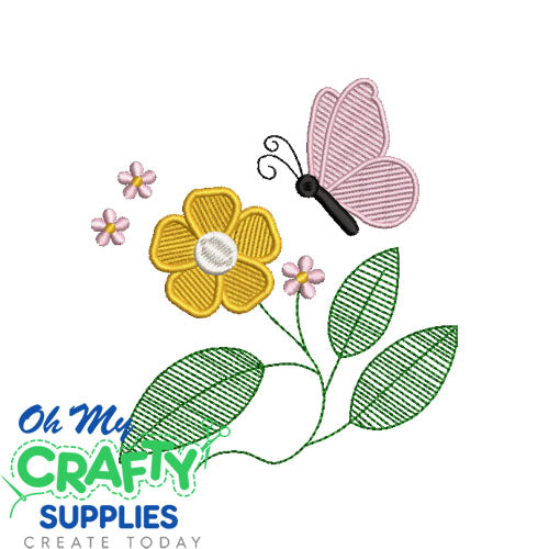 Floral Spring Butterfly 2025 Embroidery Design