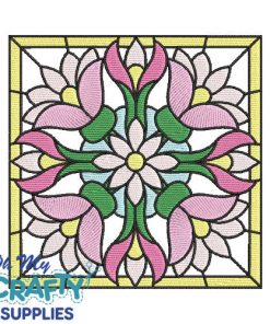 Floral Stained Glass 42122 Embroidery Design