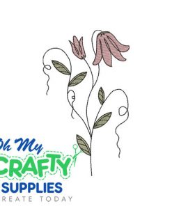 Sketch Floral Pink Embroidery Design