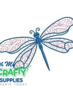 Flourish Dragonfly Embroidery Design
