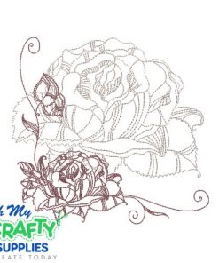 Flower Mirror  Embroidery Design