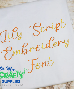 Lily Script Embroidery Font (BX Included) (FL)