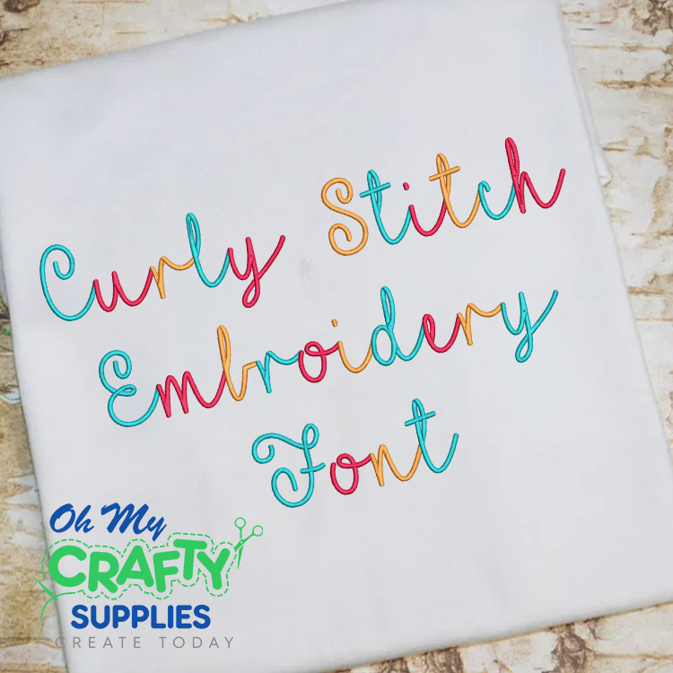 Curly Stitch Embroidery Font (BX Included)