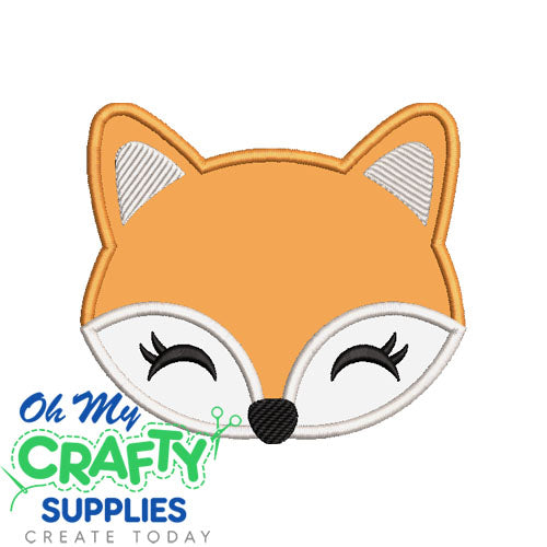 Fox Head Applique 41 Embroidery Design