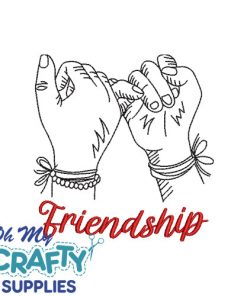 Friendship Sketch Hands Embroidery Design