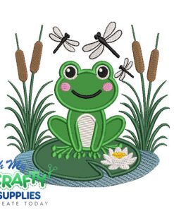 Frog Applique 2025 Embroidery Design
