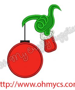 Green Hairy Hand Applique Design