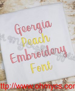 Georgia Peach Embroidery Font (BX Included)