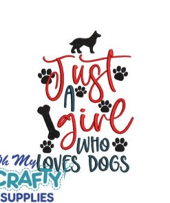 Girl Loves Dogs 1230 Embroidery Design