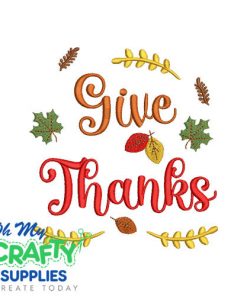 Give Thanks 72623 Embroidery Design