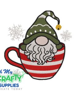 Gnome in a mug Embroidery Design