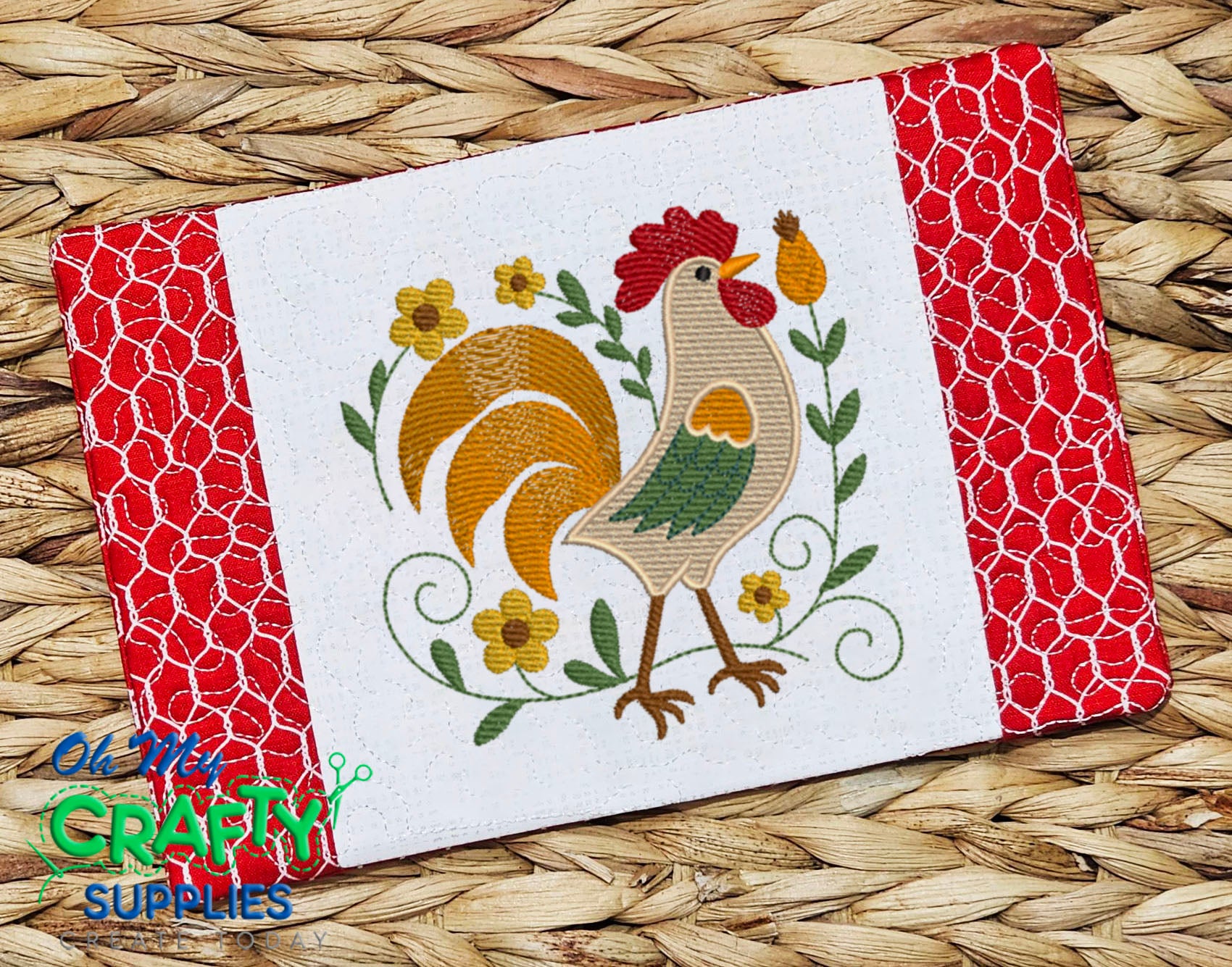 Golden Dawn Rooster Embroidery Design (MRP