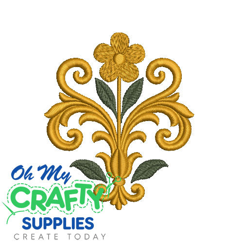Golden Fleur Embroidery Design