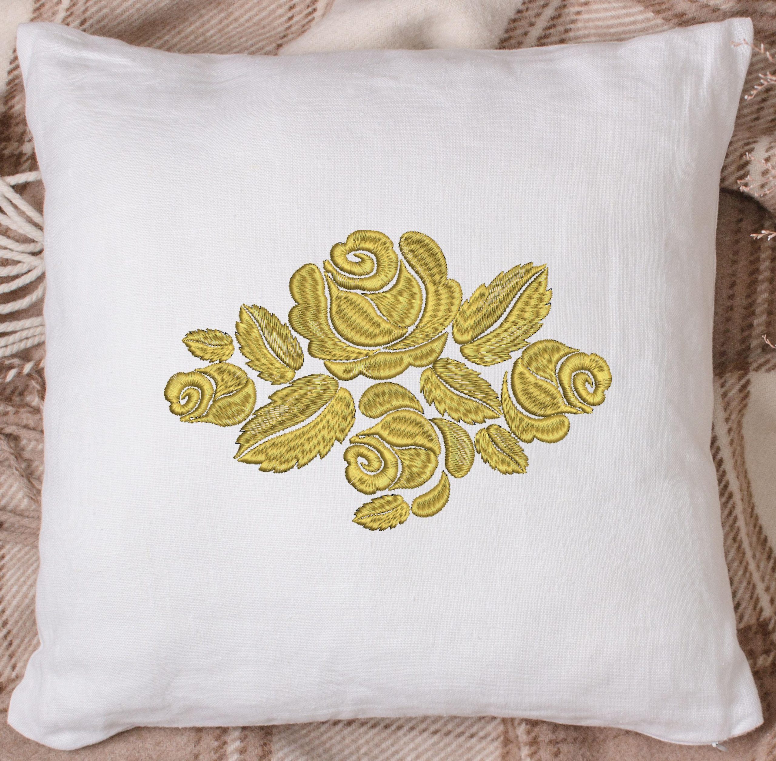 Golden Roses Embroidery Design